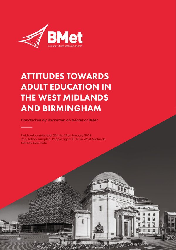 Front cover: Attitudes towards adult education in the West Midlands and Birmingham