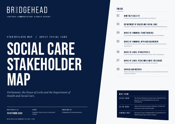 Front cover: The Social Care Stakeholder Map, October 2026