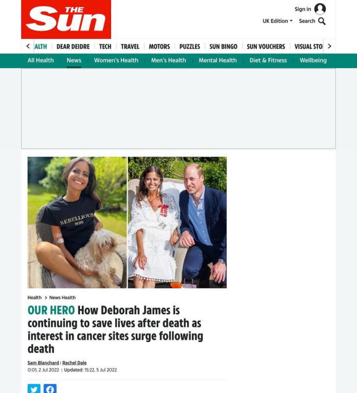 Press coverage: Dame Debs' NHS legacy: how Bowel Babe transformed clinician conversations