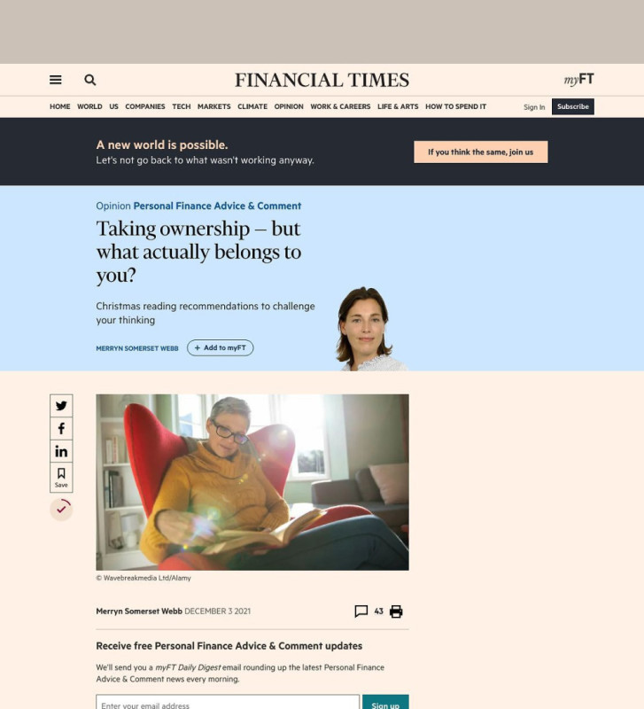 Press coverage: Top Five Books to Buy Before Christmas — Financial Times economists' picks 2022