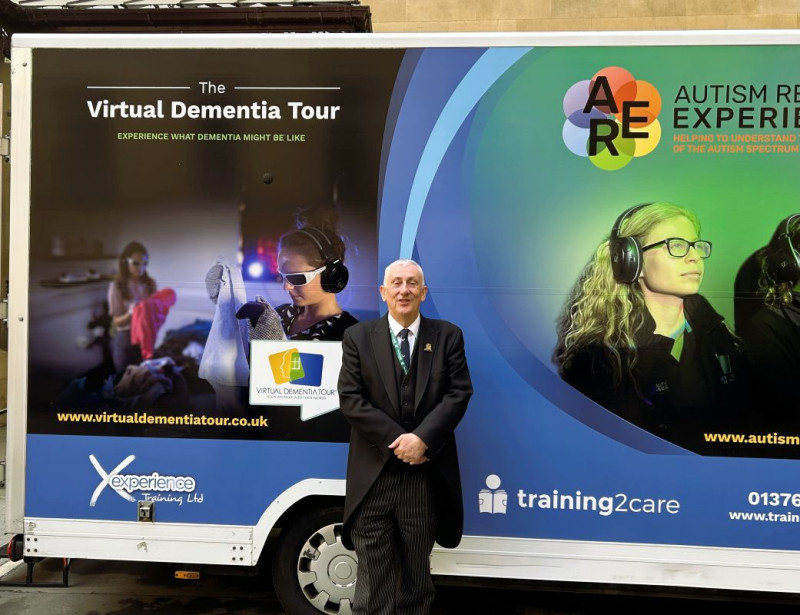 The Virtual Dementia Tour bus brought into Westminster for MPs.