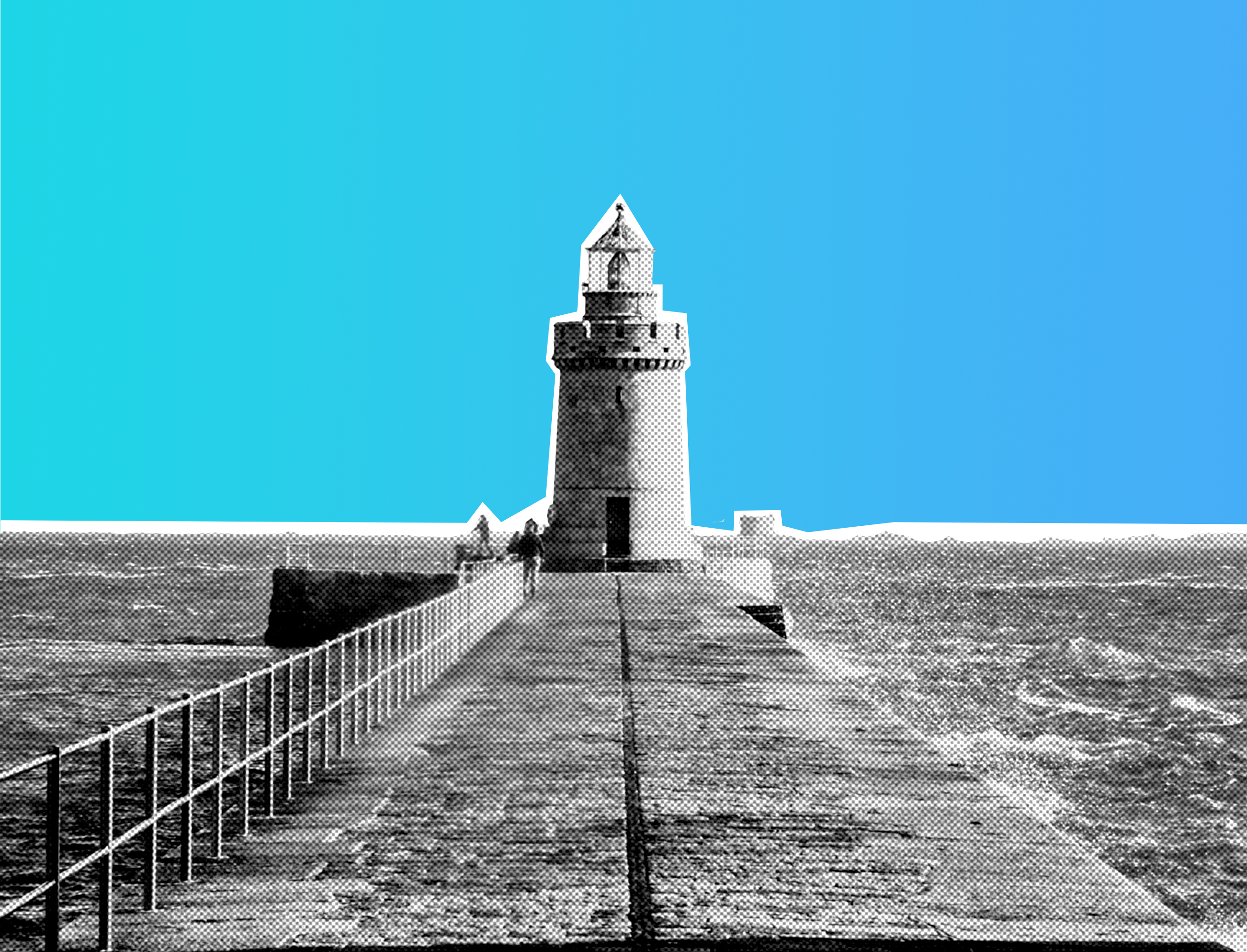 PR and marketing image of lighthouse in Guernsey, Channel Islands