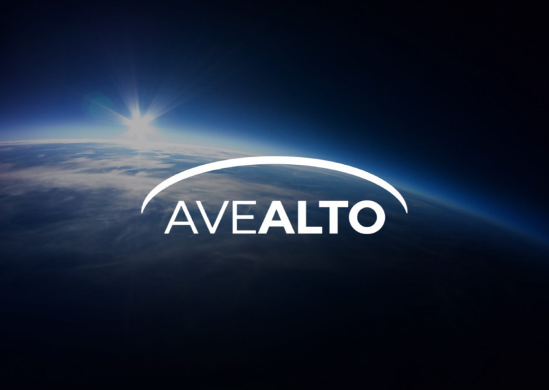 A view of Earth from space, with a bright sunrise on the horizon and the logo "AVEALTO" prominently displayed in white.