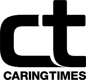 A simple black silhouette of a pine tree.