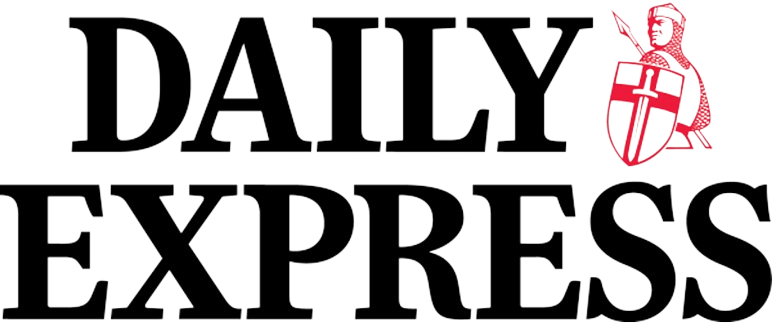 The logo features the words "Daily Express" in bold black letters, with a red emblem of a knight holding a shield to the right.